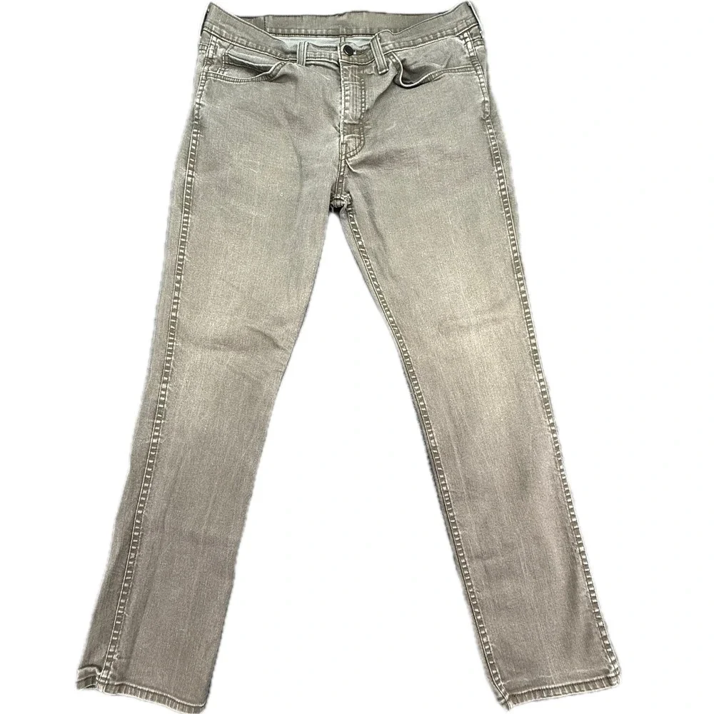 Levi's 511 Slim Fit Jeans Mens 36x32 Grey Denim Stretch Pants 04511-0150